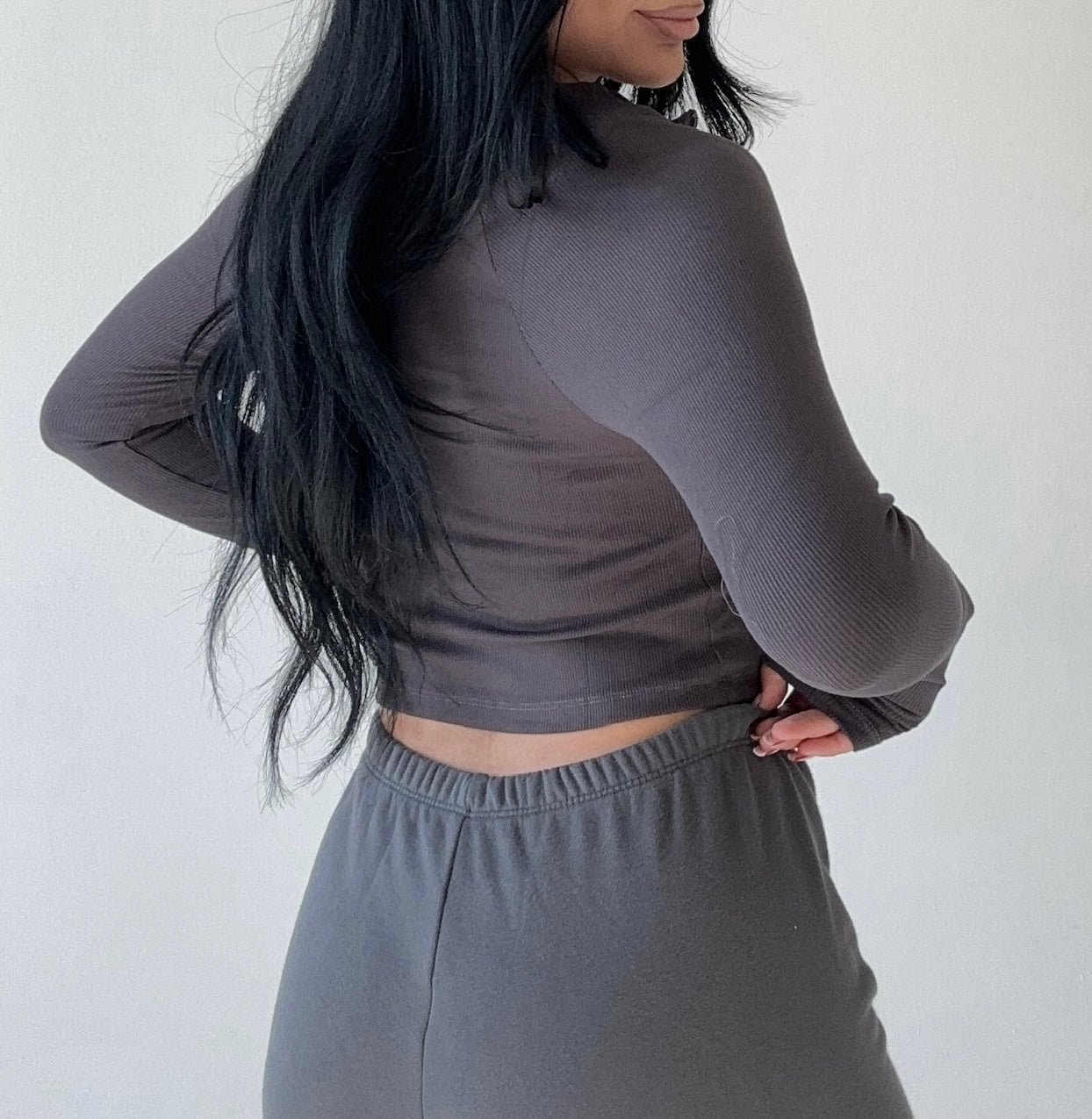 Zip Up Cover up- Charcoal