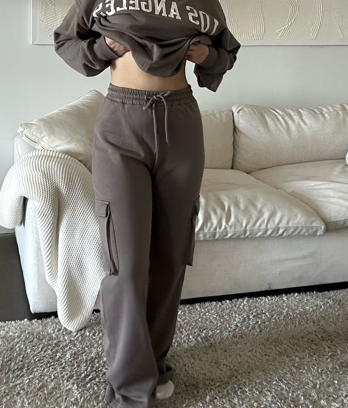 Cargo sweat pants- mocha
