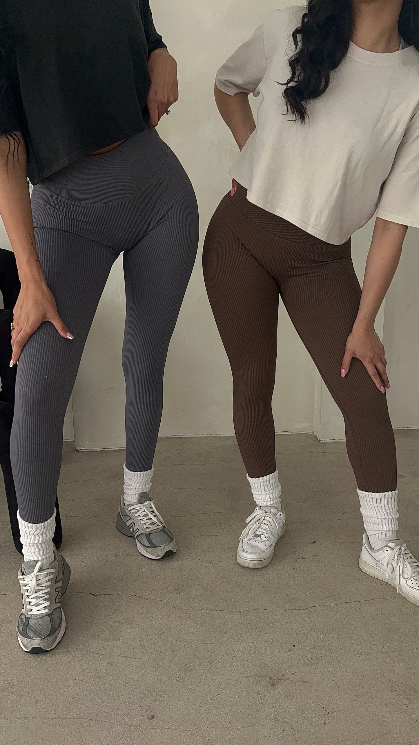 Ribbed Leggings- Dark Gray