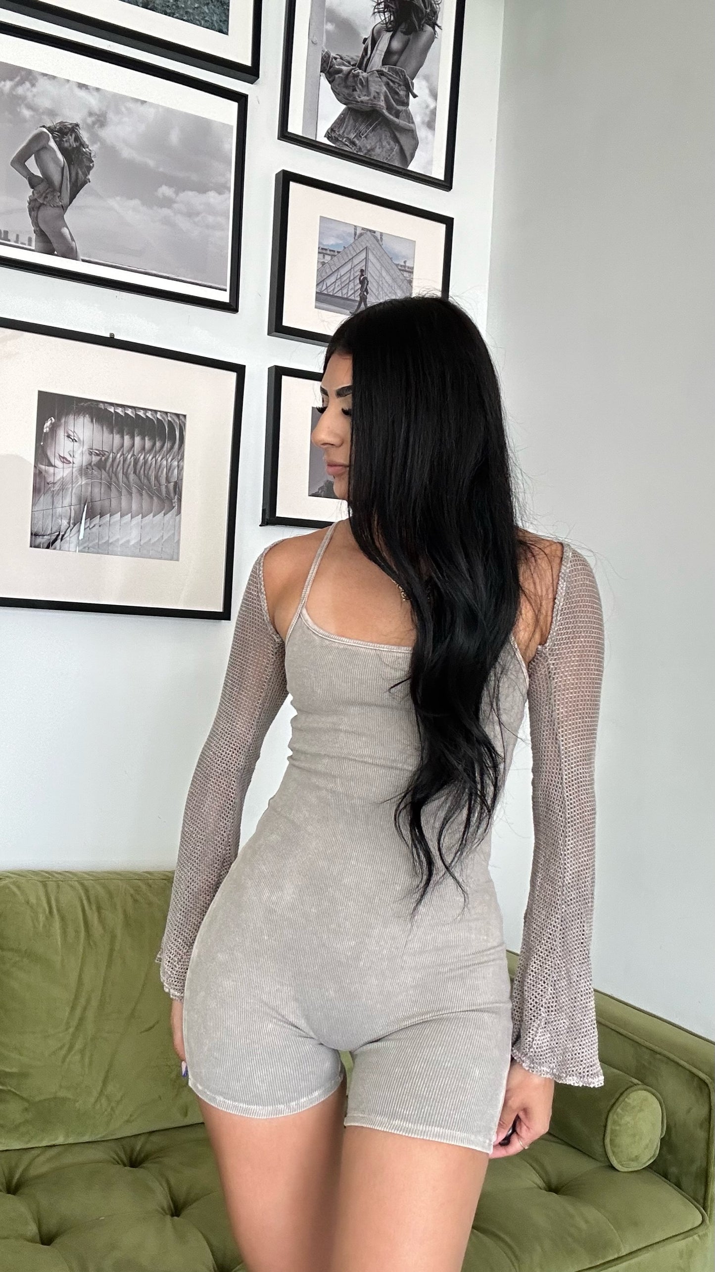 Serenity 2 pc Romper- Dove