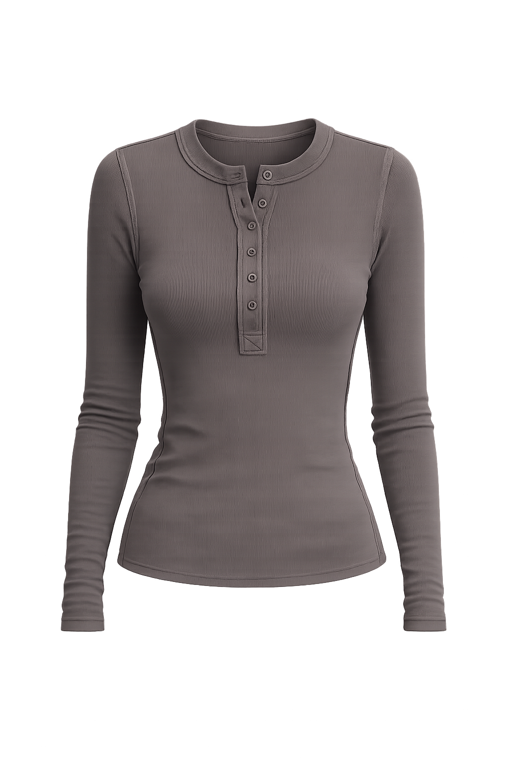 Henley Long Sleeve- Charcoal