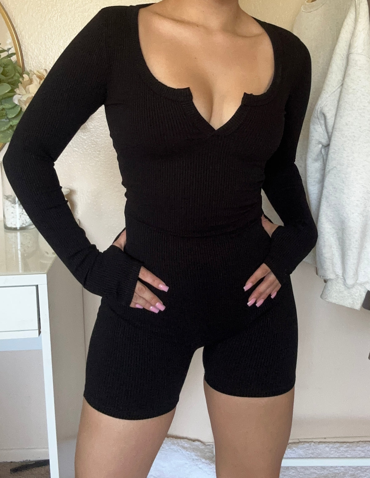 Autumn girl Romper- Black