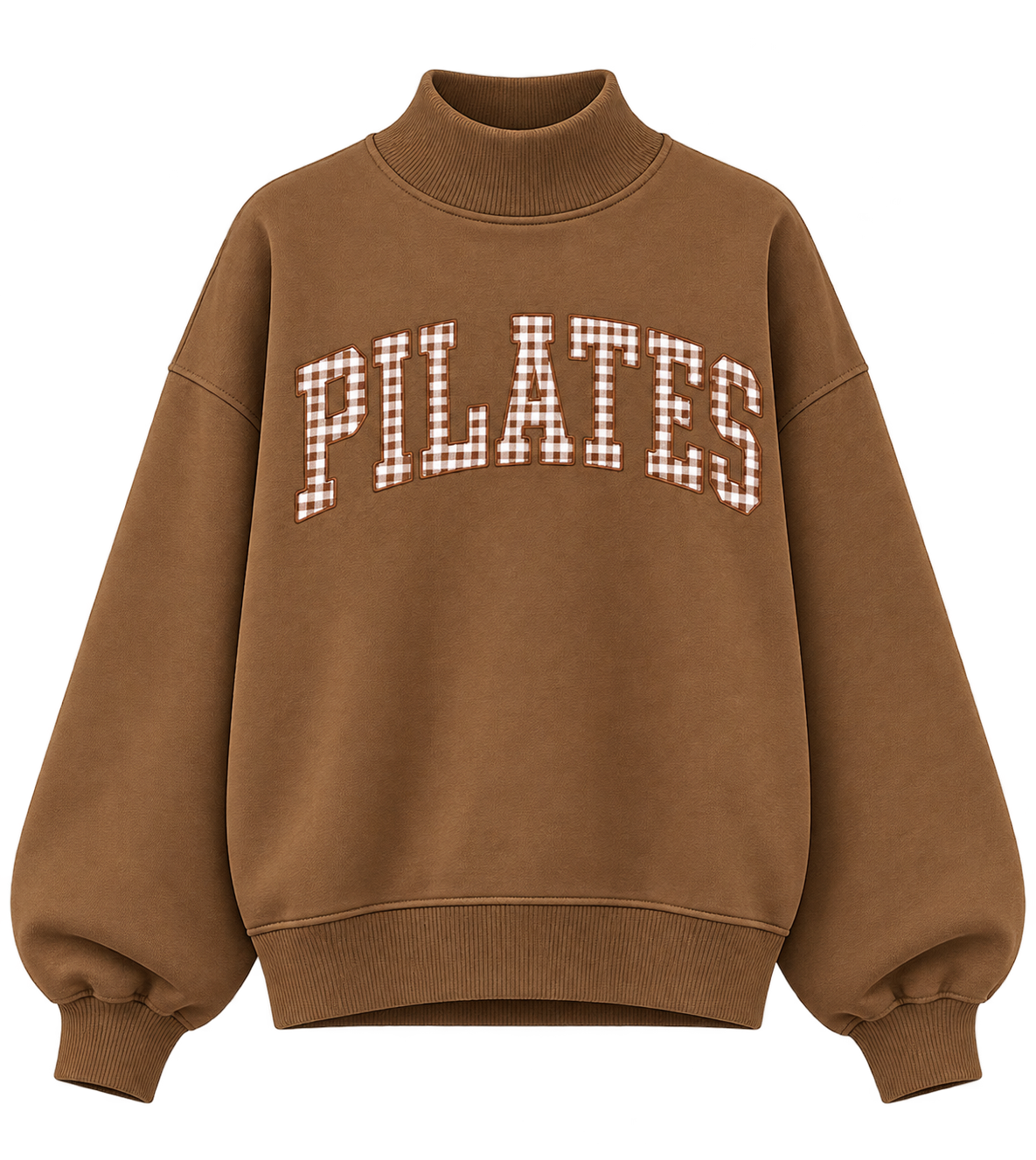Pilates Gingham Mock Neck