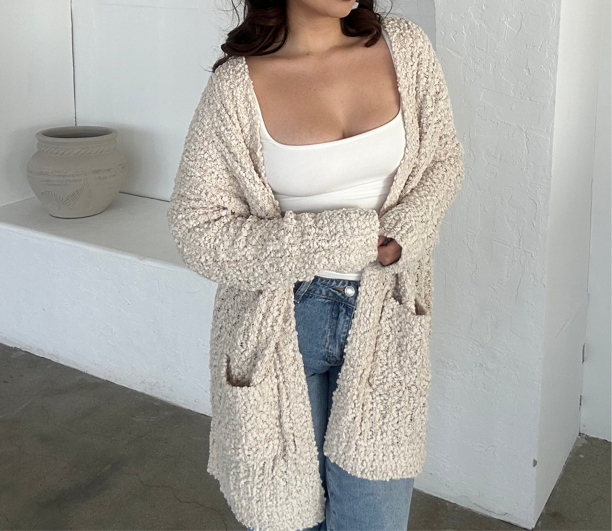 Chunky Knit Cardigan-Oak