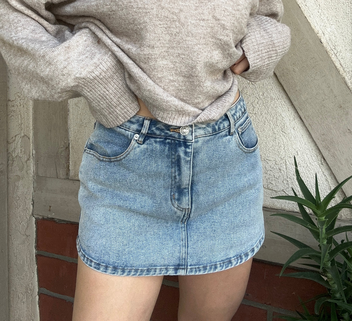 Chloe Mini Denim Skort- Denim Blue