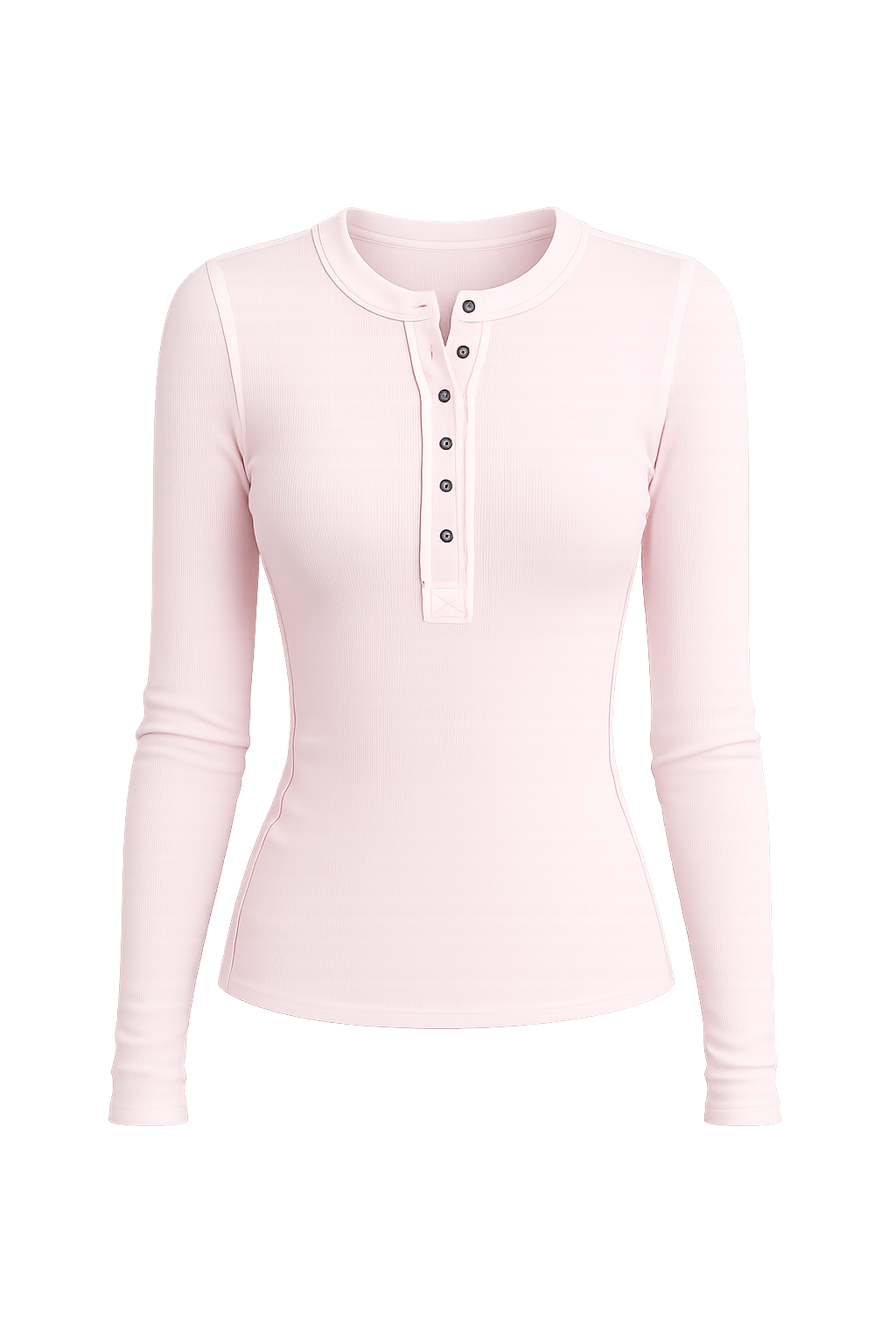 Henley Long Sleeve- Pink