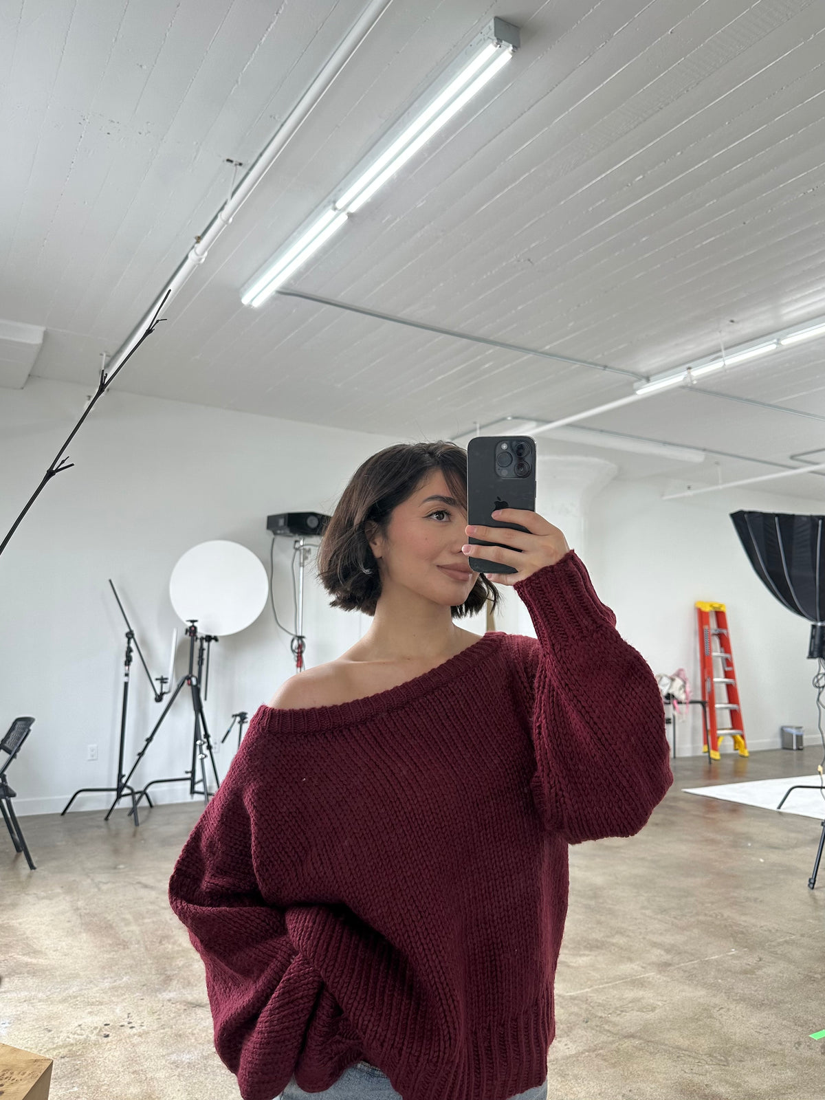 Emma Knit Sweater- Burgundy