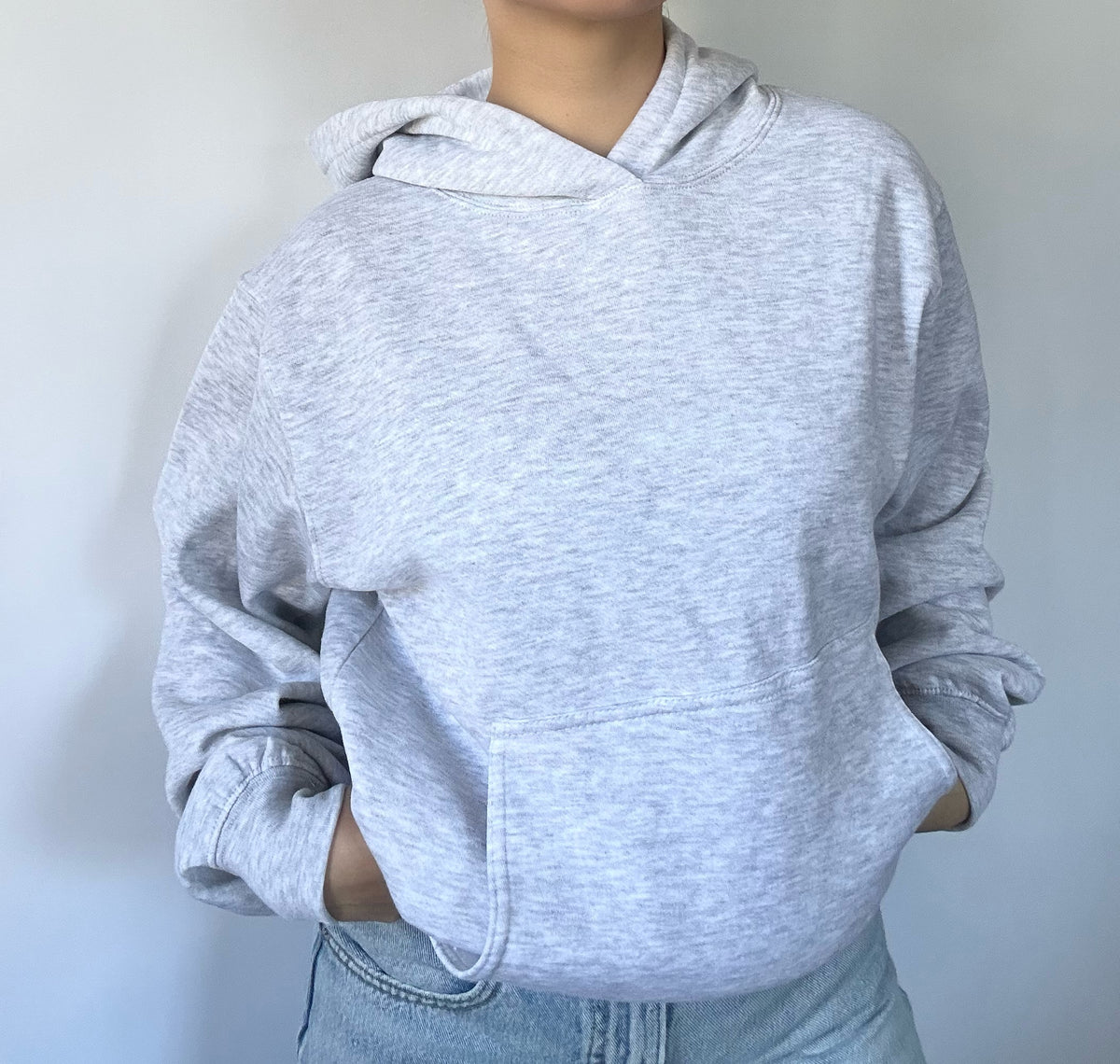Fleece Hoodie- Heather Gray