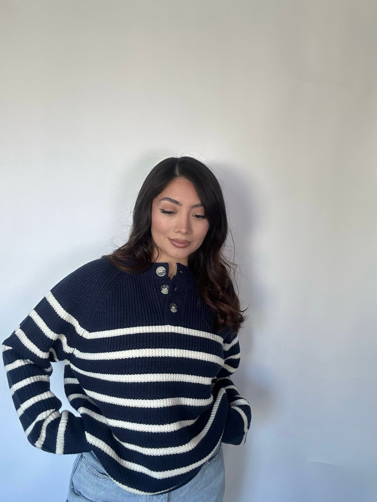 Navy Striped Knit