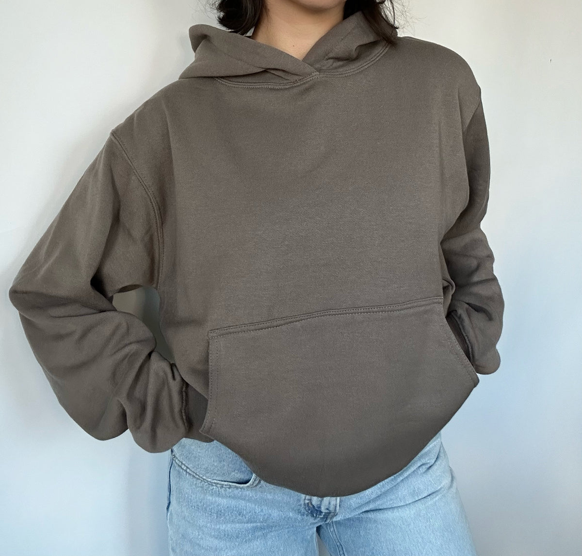 Fleece Pullover Hoodie- Mocha