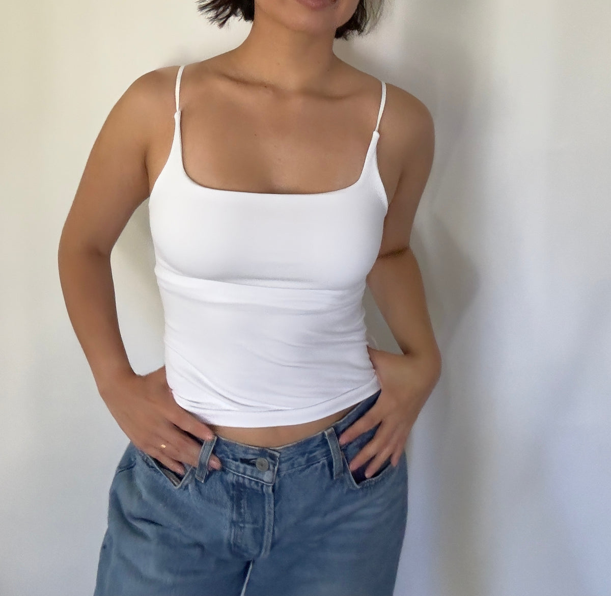 Lined Square Tank- White