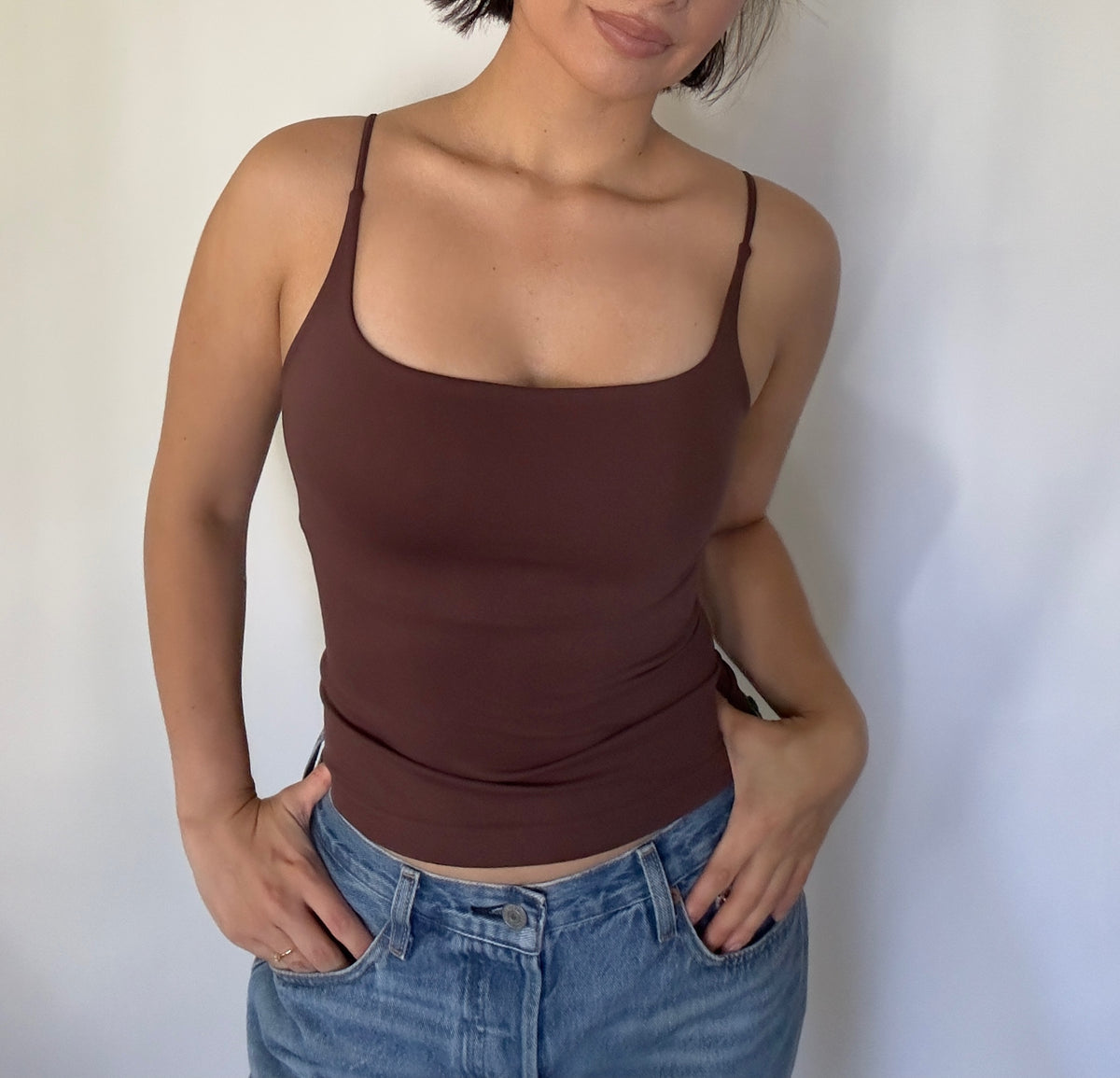Lined Square Tank- Espresso