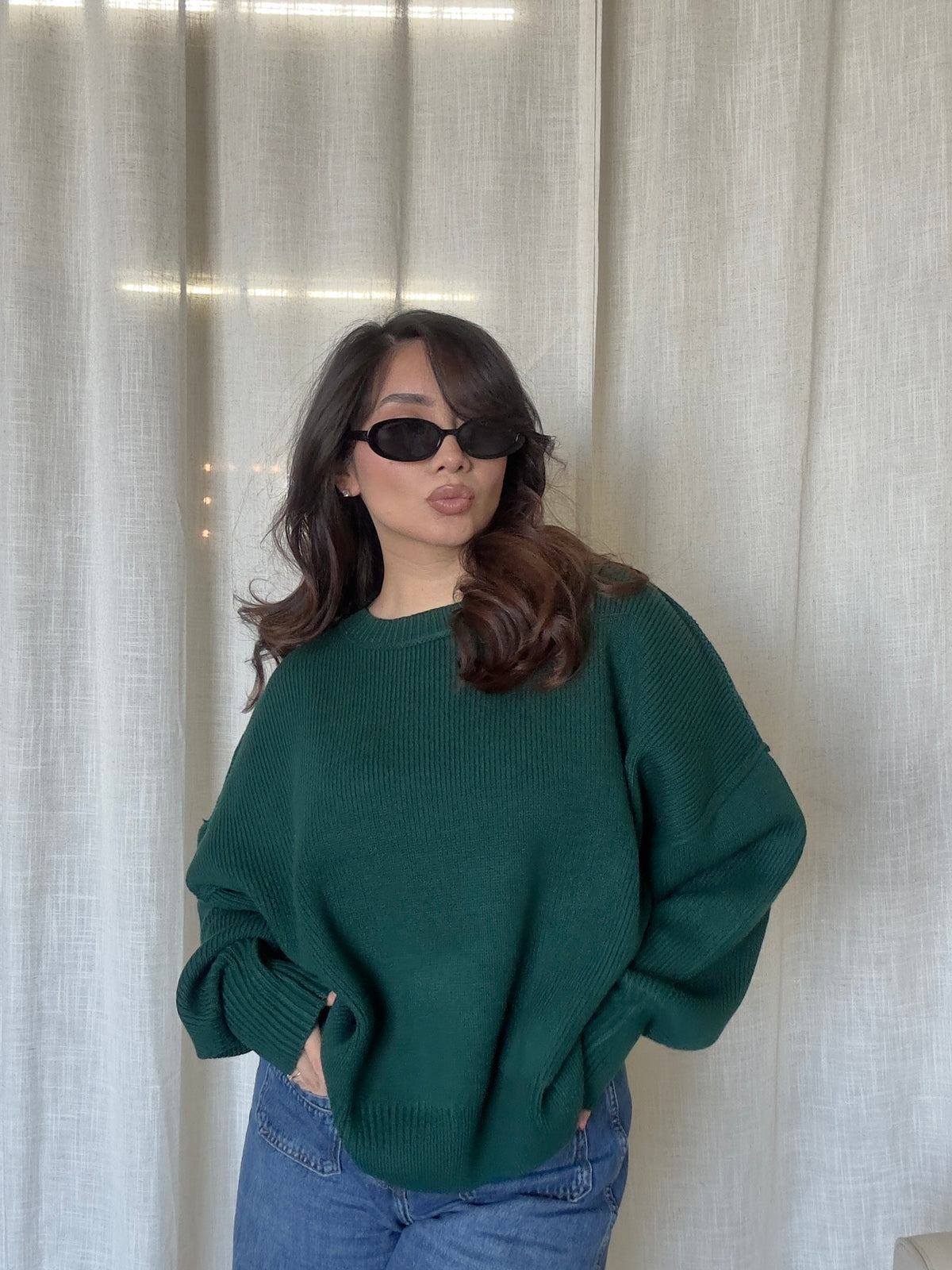 Lover Knit Sweater - Hunter Green