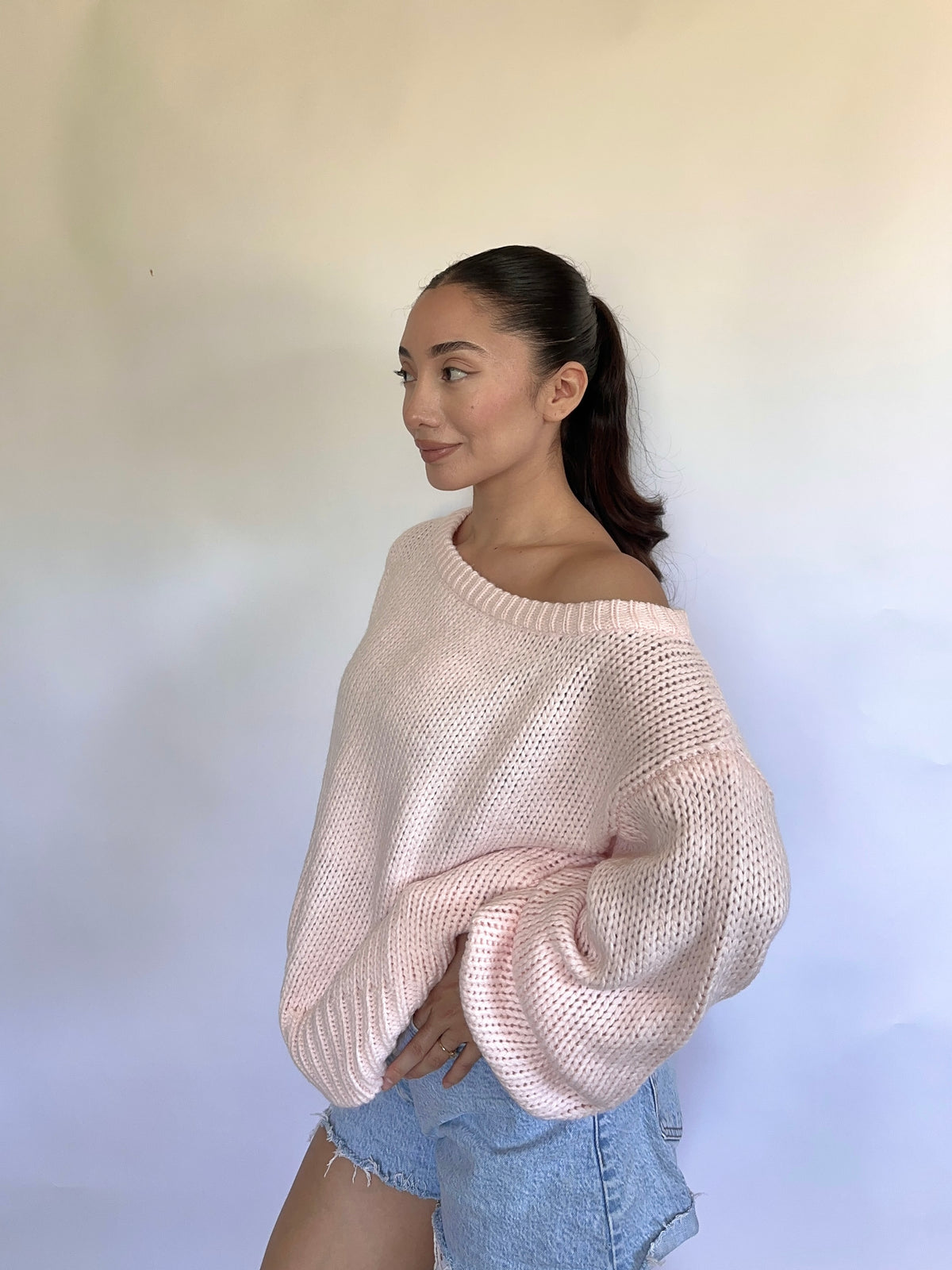 Emma Knit Sweater- Blush
