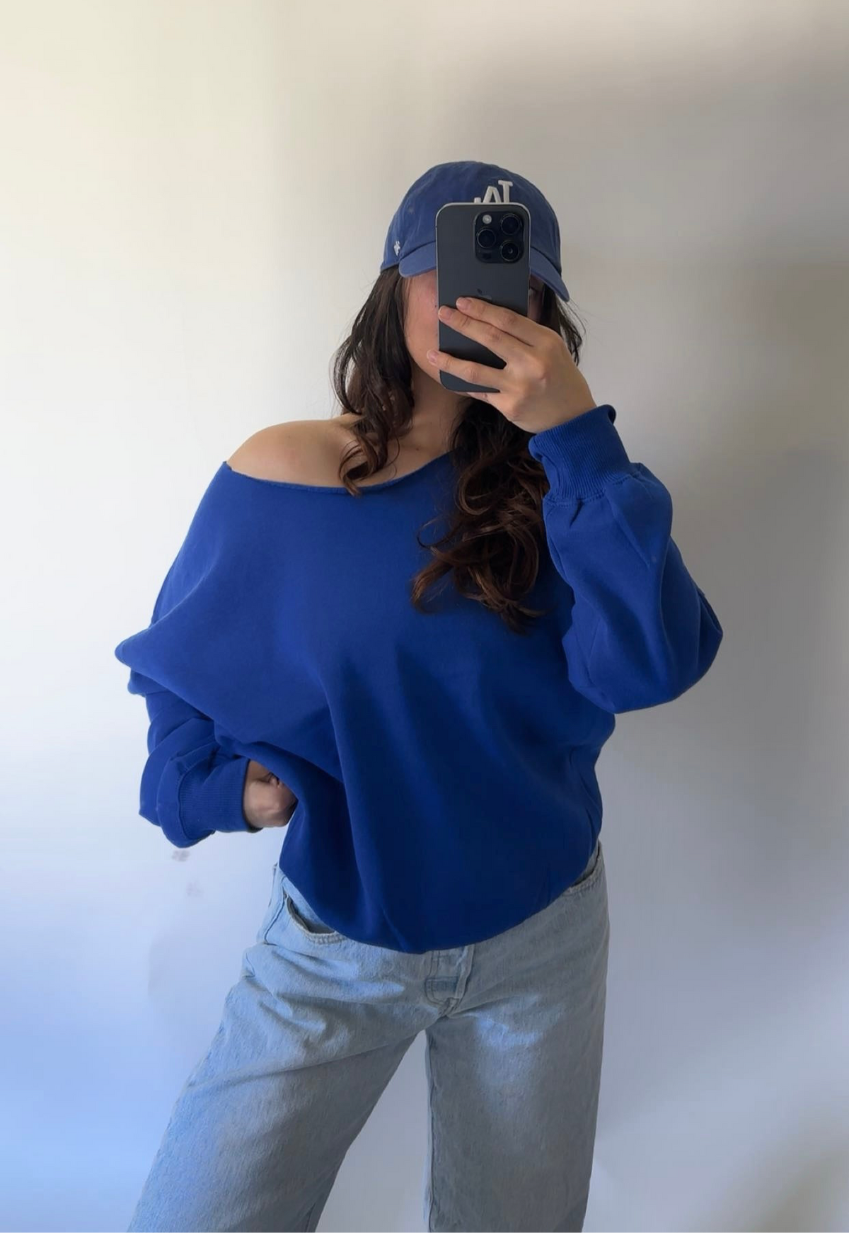 Raw cutout crew- Royal Blue