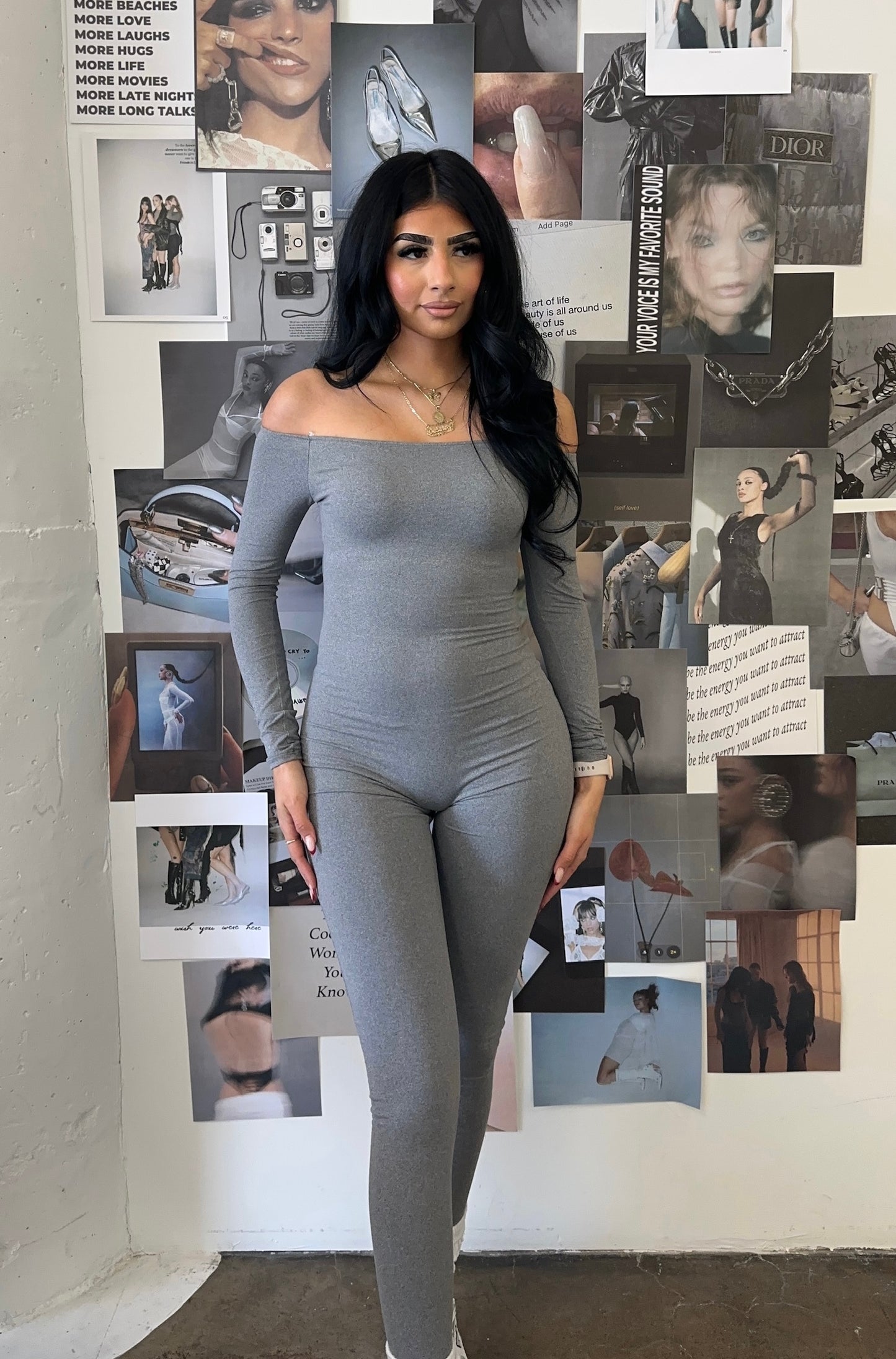 That Girl Double Lined Jumpsuit- Gray