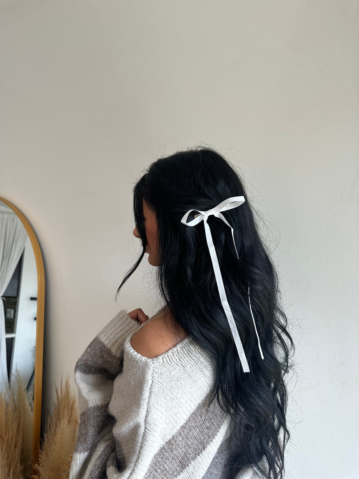 White Barrette hair clips (2pc)