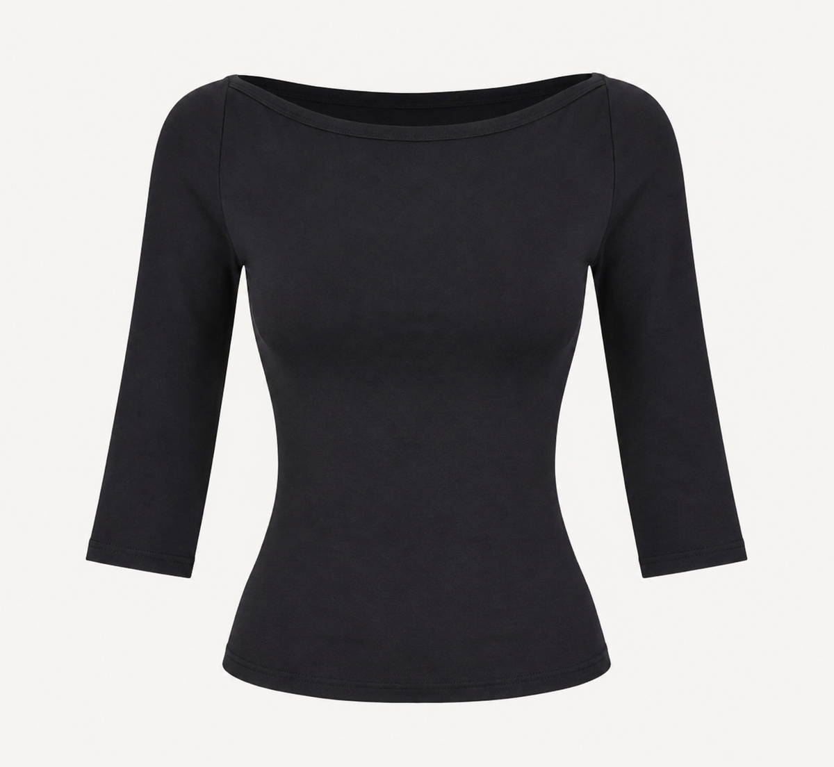 Boat Neck Three Quarter Top