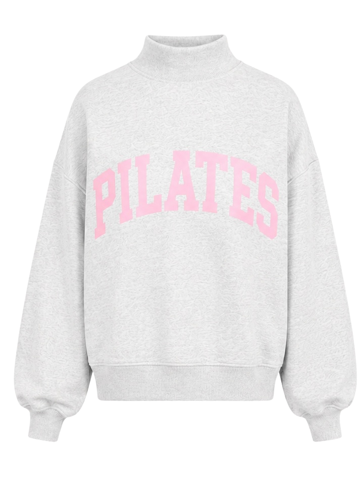 Pilates Mock Neck Heather/Pink