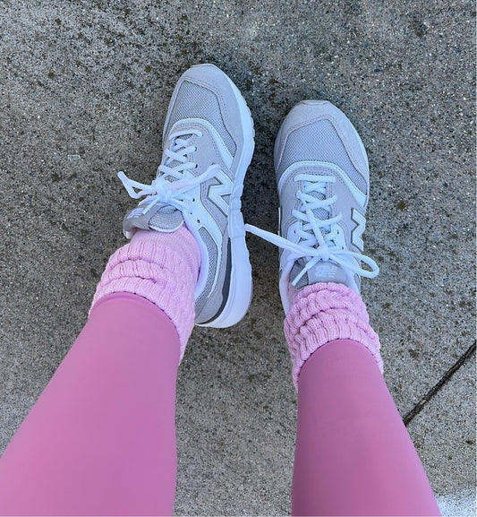 Pink slouchy socks