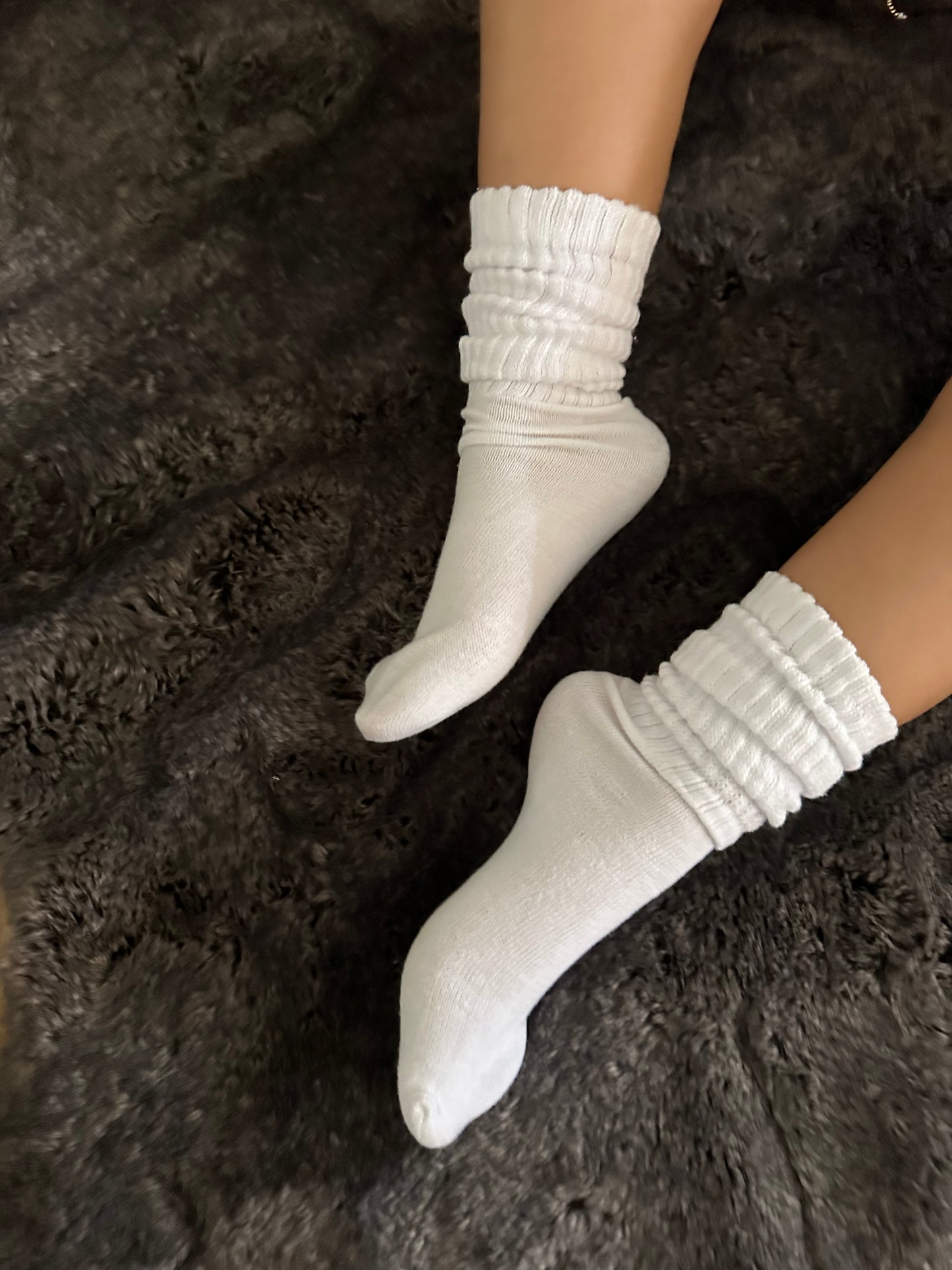 White slouchy Socks